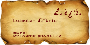 Leimeter Ábris névjegykártya